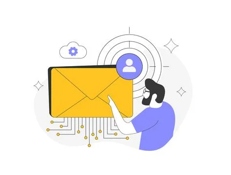 Email Personalization with Machine Learning. Automated AI to create personalized Illustrazione stock