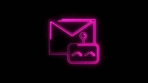 Email phishing attack concept with neon style,online security threat and spam Stock Footage 314541194