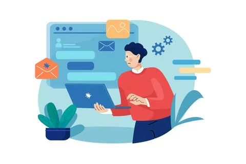 Email Phishing Attack Stock Illustration