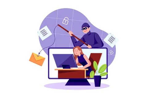 Email Phishing Attack Illustrazione stock