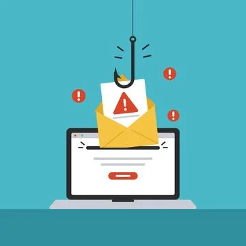 Email Phishing Scam Security Concept Digital Cyber Attack Fraud 스톡 일러스트