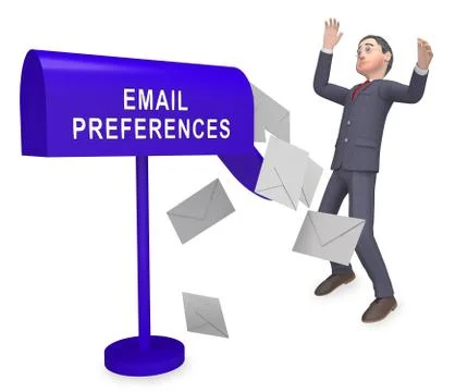 Email Preferences Mailbox Profile Settings 3d Rendering Stock Illustration