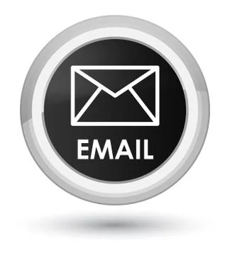 Email prime black round button Stock Illustration