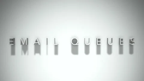 Email queues 3D title animation white text on a white background Stock Footage 299647768
