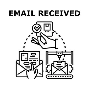 Email received concept for digital communication Stock Illustration