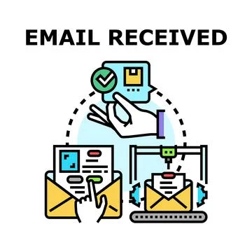Email received concept for digital communication Stock Illustration