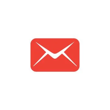 Email Red Icon On White Background. Red Flat Style Vector Illustration Stock Illustration