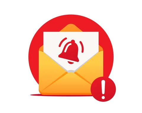 Email reminder, vector icon. Notification of a new email. New email message. Stock Illustration