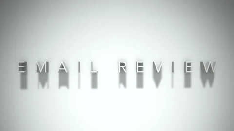 Email review 3D title animation white text on a white background Stock Footage 299647677