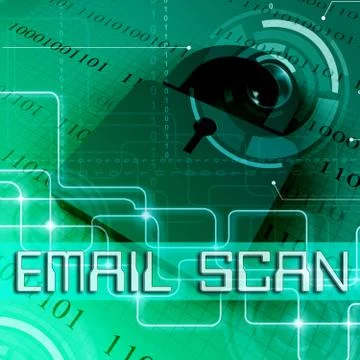 Email Scan Means Malicious Code Scanning 3d Rendering Stock Illustration