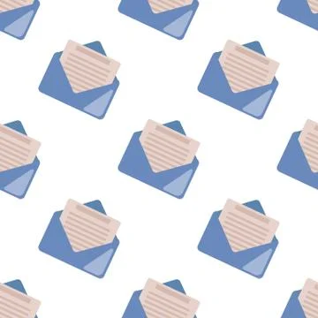 Email seamless pattern. Mail symbol wallpaper. Business backdrop Illustrazione stock