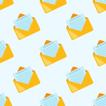 Email seamless pattern. Mail symbol wallpaper. Business backdrop Stock Illustration