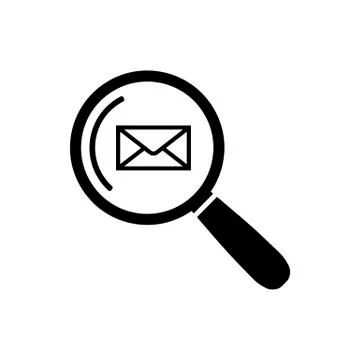 Email search Icon in flat style Mail search symbol Stock Illustration