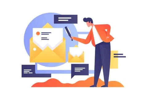 Email search via internet app Stock Illustration