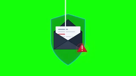 Email security alert animation: phishing protection and cyber threat warnin.. Stock Footage 344857757