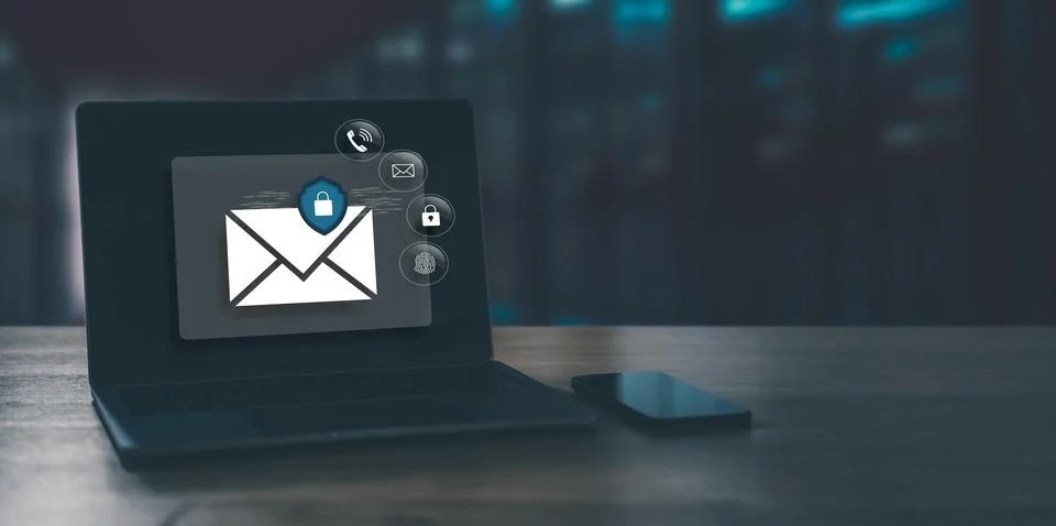 Email security and encryption for business communication, cybersecurity pro.. Stock Photos