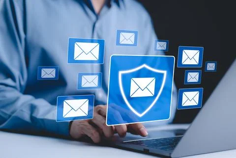 Email security and protection technology concept. Stock Photos