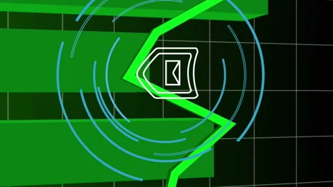 Email security animation over green bar graph and line chart Stock Footage 312510334