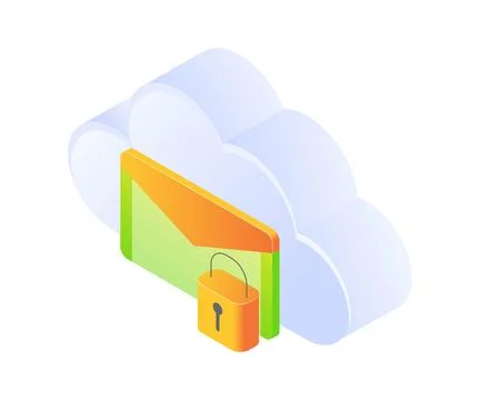 Email security on cloud storage Stock Illustration