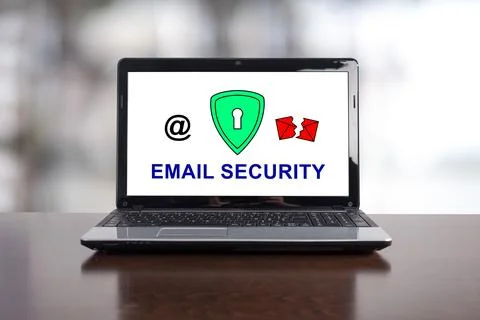 Email security concept on a laptop Фото