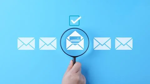 Email security concept. Security protection Email from spam virus Stock Photos