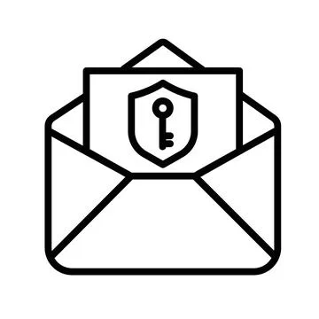 Email security key icon design in filled and outlined style Illustrazione stock