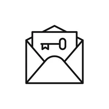 Email security key logo sign vector outline Stock Illustration