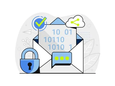 Email Security Mailing Protection Web Illustration Stock Illustration
