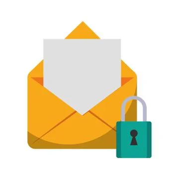 Email security padlock symbol Vector illustration Stock Illustration