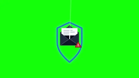 Email security shield animation: cyber protection and phishing alert concept Vidéo 344857777