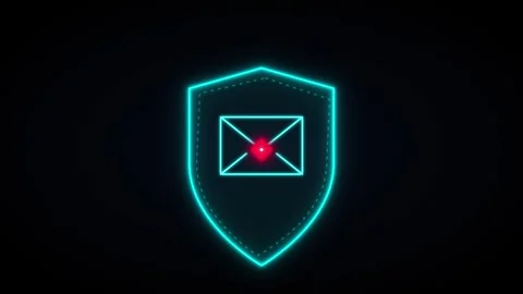 Email security shield icon animation: cyber protection and data privacy conce Vidéo 344861752