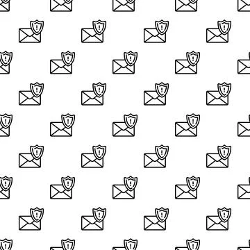 Email security shield icon seamless pattern background Stockillustratie