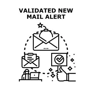Email security validating incoming mail protection Stock Illustration