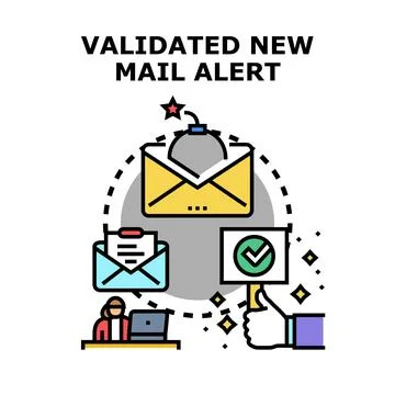 Email security validating incoming mail protection Stock Illustration