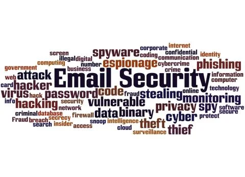 Email Security, word cloud concept Illustrazione stock