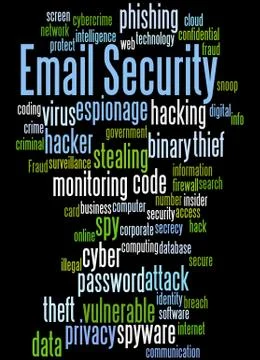 Email Security, word cloud concept Illustrazione stock