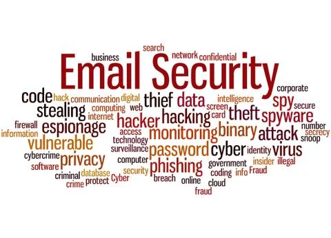 Email Security, word cloud concept Illustrazione stock