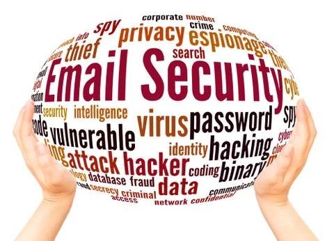 Email Security word cloud hand sphere concept Illustrazione stock