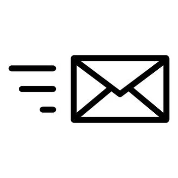 Email send icon line isolated on white background. Black flat thin icon on .. Stock Illustration