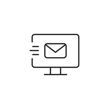 Email send line icon. Electronic letter, web correspondence send icon. Isolated Stock Illustration