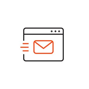 Email send line icon. Electronic letter, web correspondence send icon Stock Illustration