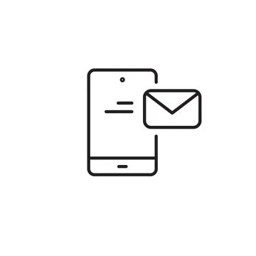 Email send line icon. Electronic letter, web correspondence send icon. Isolated Stock Illustration