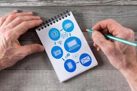 Email sending concept on a notepad Фото