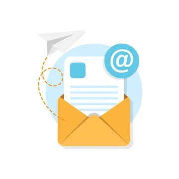 Email sending icon in flat style. Envelope receive vector illustration on iso Stock Illustration