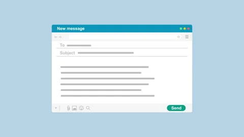 Email Sending Interface with Typing 2d Animation with Alpha Matte Stock Footage 337805944