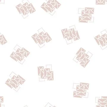 Email sequence glyph seamless pattern Stock Illustration
