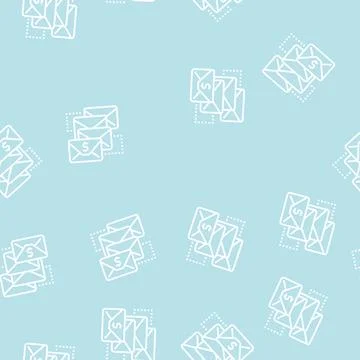 Email sequence line seamless pattern Stock Illustration