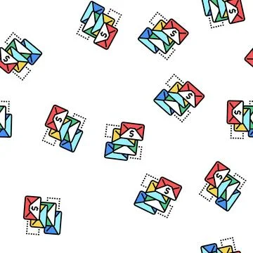 Email sequence vector seamless pattern Stock Illustration