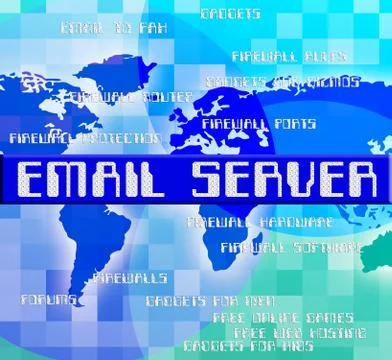 Email Server Indicates Computer Servers And Contact Stock Illustration