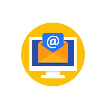 Email service, electronic mail message vector icon Stock Illustration